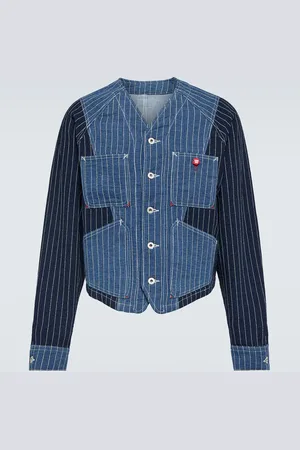 Kenzo Patchwork striped denim jacket