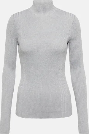 DION LEE Ribbed-knit mockneck sweater