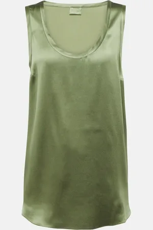 Brunello Cucinelli Silk-blend satin tank top