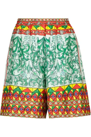 Dolce & Gabbana Printed silk faille shorts