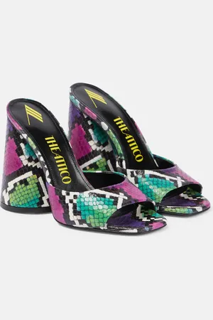 The Attico Luz snake-effect leather mules