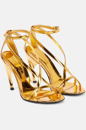 Alexander McQueen Armadillo metallic leather sandals