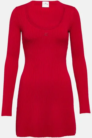 Courrèges CourrÃ¨ges Ribbed-knit jersey minidress