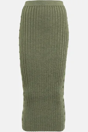 Simkhai Ashton ribbed-knit midi skirt
