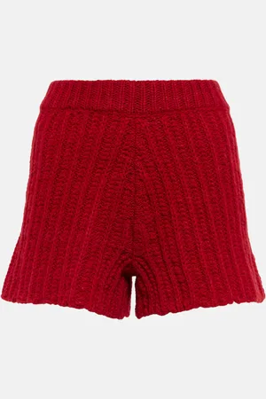 Alanui Ribbed-knit alpaca-blend shorts