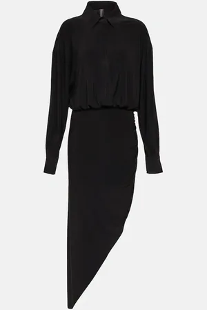 Norma Kamali Shirred jersey midi dress