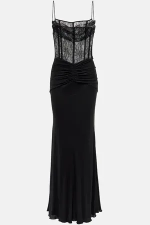 Alessandra Rich Laminated jersey maxi dress