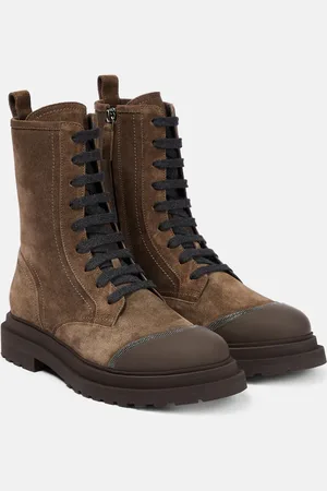 Brunello Cucinelli Suede calfskin ankle boots