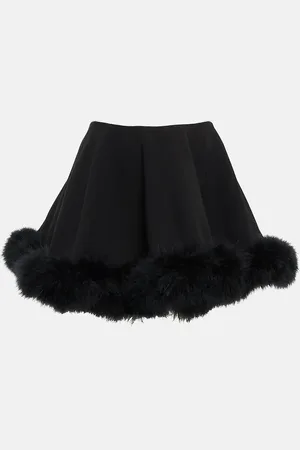 MAGDA BUTRYM Feather-trimmed miniskirt