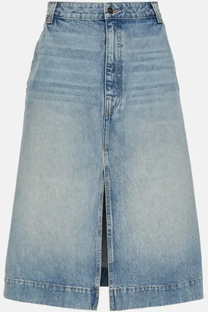 Khaite Charlene denim midi skirt