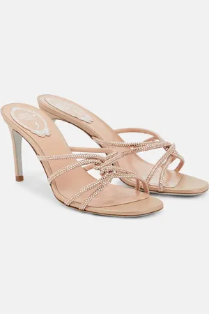 RENE CAOVILLA Embellished suede mules