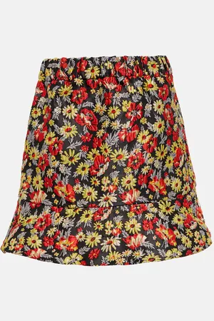 Ganni Floral peplum miniskirt