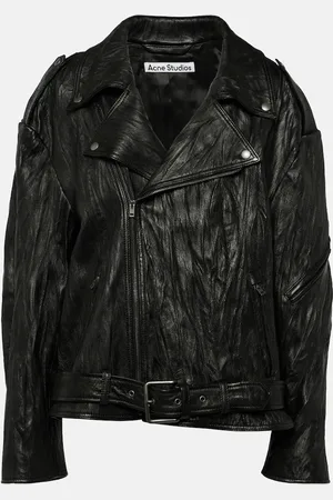 Acne Studios Linor oversized belted leather jacket