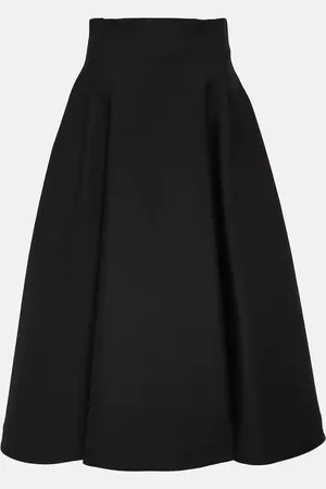 Bottega Veneta Pleated wool midi skirt