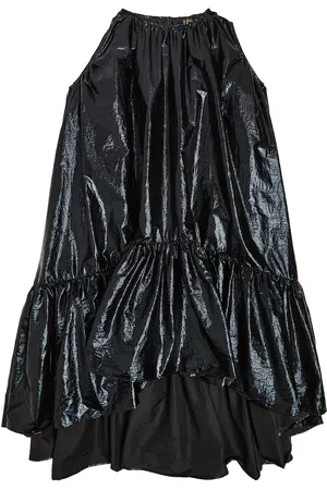CAROLINE BOSMANS Metal ruffled metallic dress