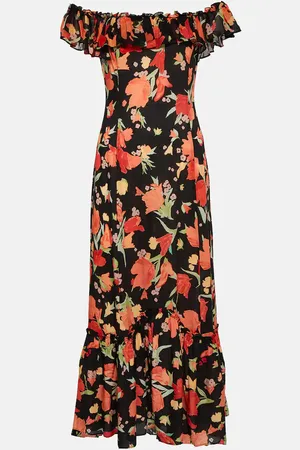 RIXO London June square-neck midi dress