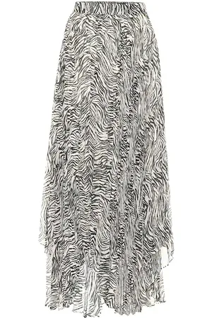 Isabel Marant Alena zebra-print silk-blend midi skirt