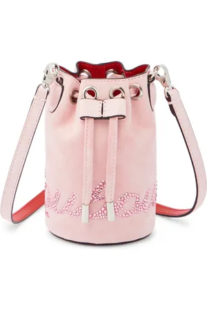 Christian Louboutin Marie Jane embellished suede bucket bag