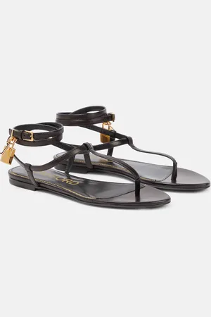 Tom Ford Padlock leather thong sandals