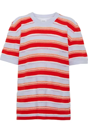 Barrie Striped cotton and cashmere top