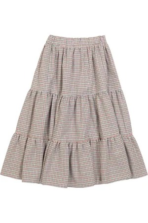 PAADE Houndstooth cotton and wool skirt