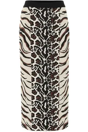 Stella McCartney Animal-jacquard midi skirt