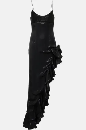 Alessandra Rich Ruffled asymmetrical midi dress