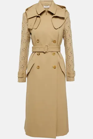 Chloé ChloÃ© Broderie anglaise virgin wool trench coat