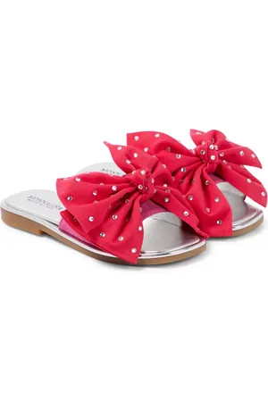 MONNALISA Bow-detail embellished slides