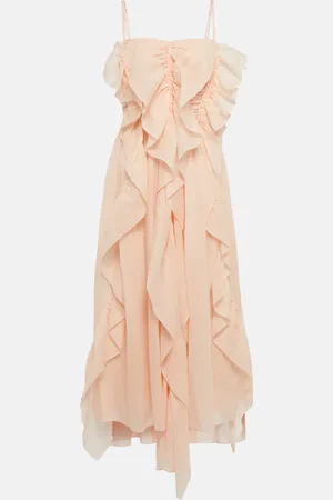Chloé ChloÃ© Ruffle-trimmed ramie midi dress