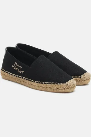 Saint Laurent Embroidered canvas espadrilles
