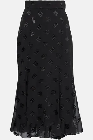 Dolce & Gabbana DG devorÃ© satin midi skirt