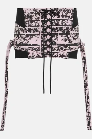 KNWLS Lethal lace-up twill miniskirt