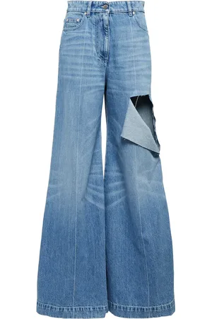 Peter Do Distressed high-rise wide-leg jeans