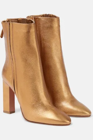 Aquazzura Joplin 105 metallic leather ankle boots