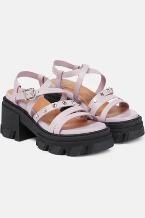 Ganni Embellished leather sandals