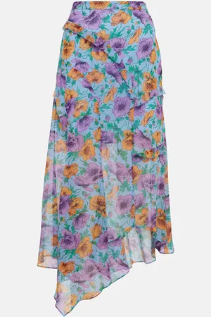 VERONICA BEARD Eleonora floral silk midi skirt