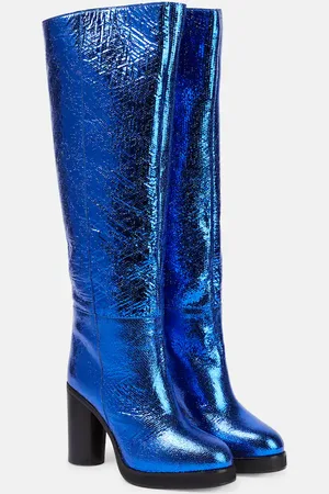 Isabel Marant Lylene metallic leather knee-high boots