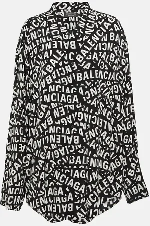 Balenciaga Logo satin shirt