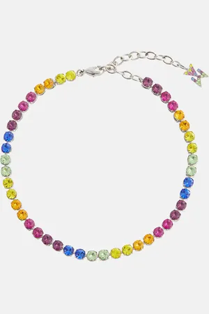 Amina Muaddi Tennis embellished anklet