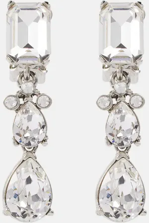 Oscar de la Renta Embellished clip-on drop earrings