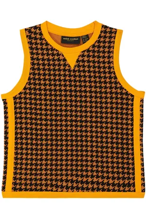 Mini Rodini Houndstooth knitted cotton tank top