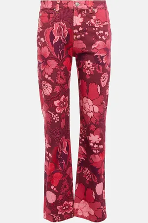 Etro Printed high-rise straight jeans