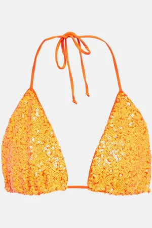 Norma Kamali Sequin-embellished bikini top