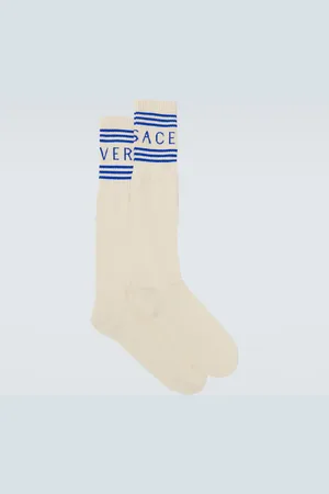 VERSACE Logo cotton-blend socks