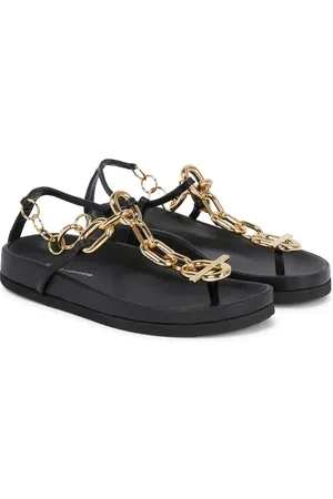 Paco rabanne XL Link leather thong sandals