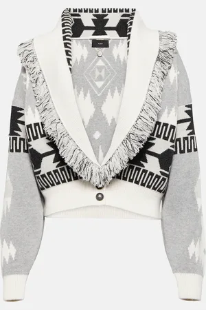Alanui Icon jacquard wool and cashmere cardigan