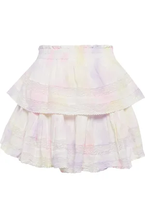 LOVESHACKFANCY Ruffled cotton miniskirt