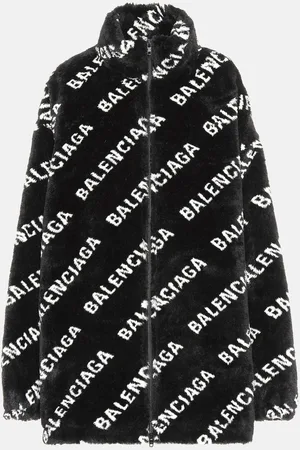 Balenciaga Logo faux fur jacket