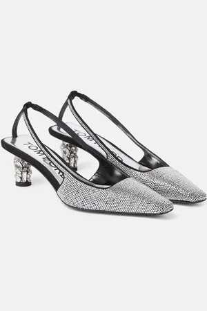 Tom Ford Embellished satin slingback pumps